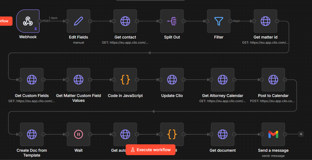 Legal claims automation n8n workflow